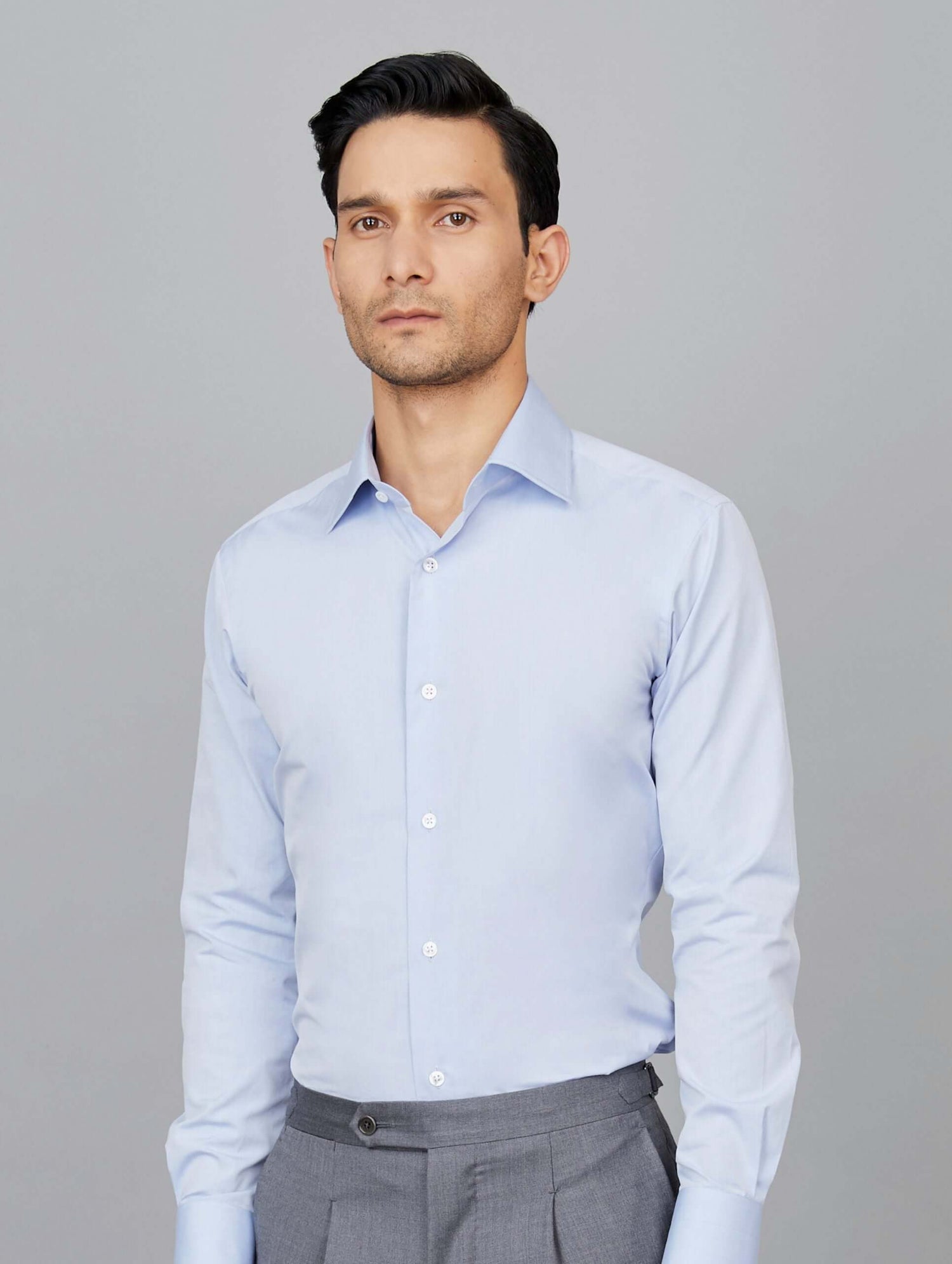 mens luxury shirts in blue - Camessi Collection