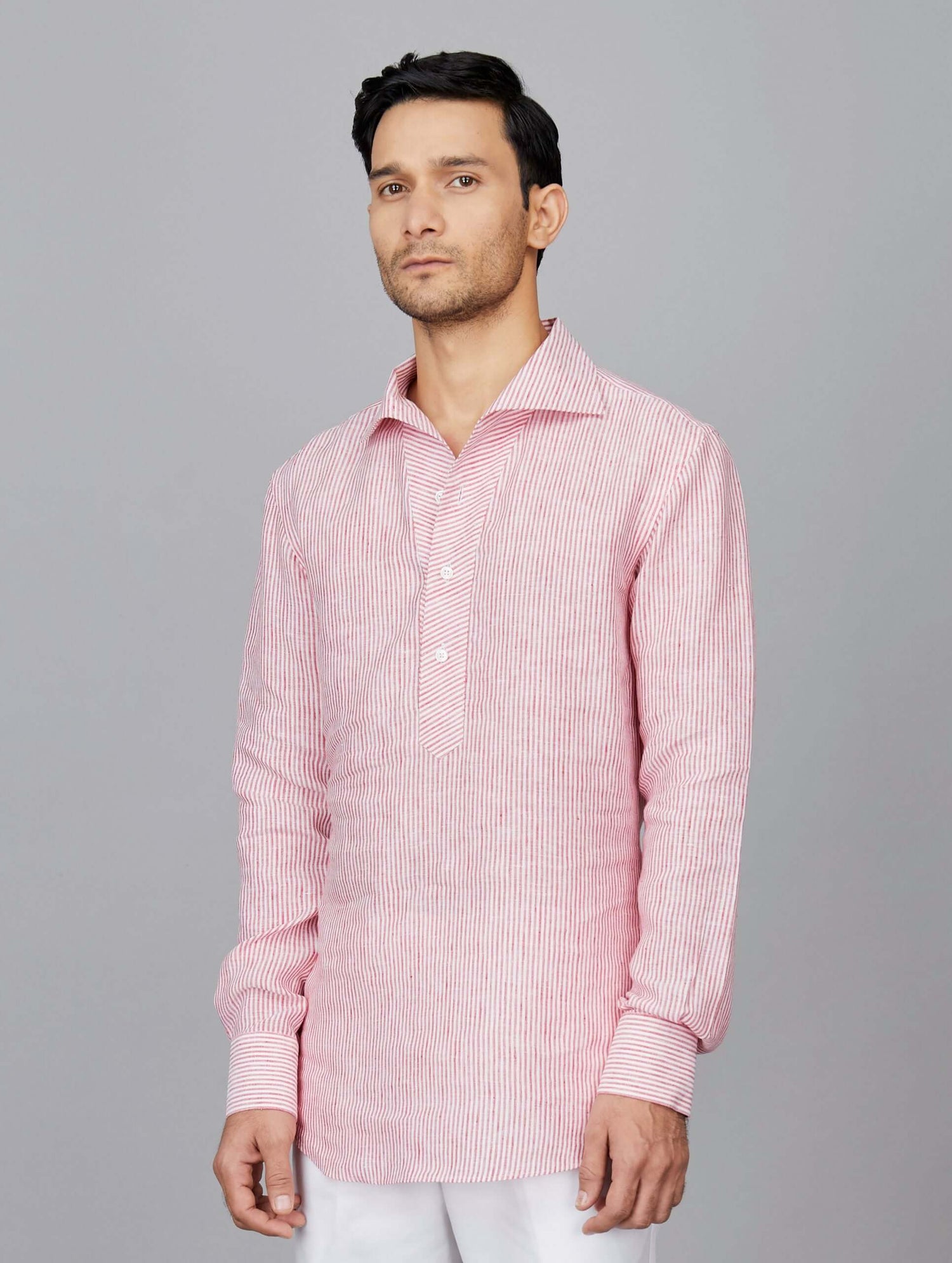 Stripe Linen Popover Shirt