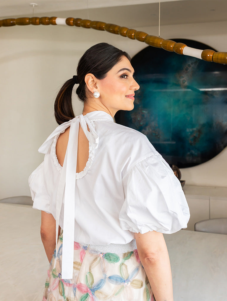 The Elegant Pearl Collar Shirt