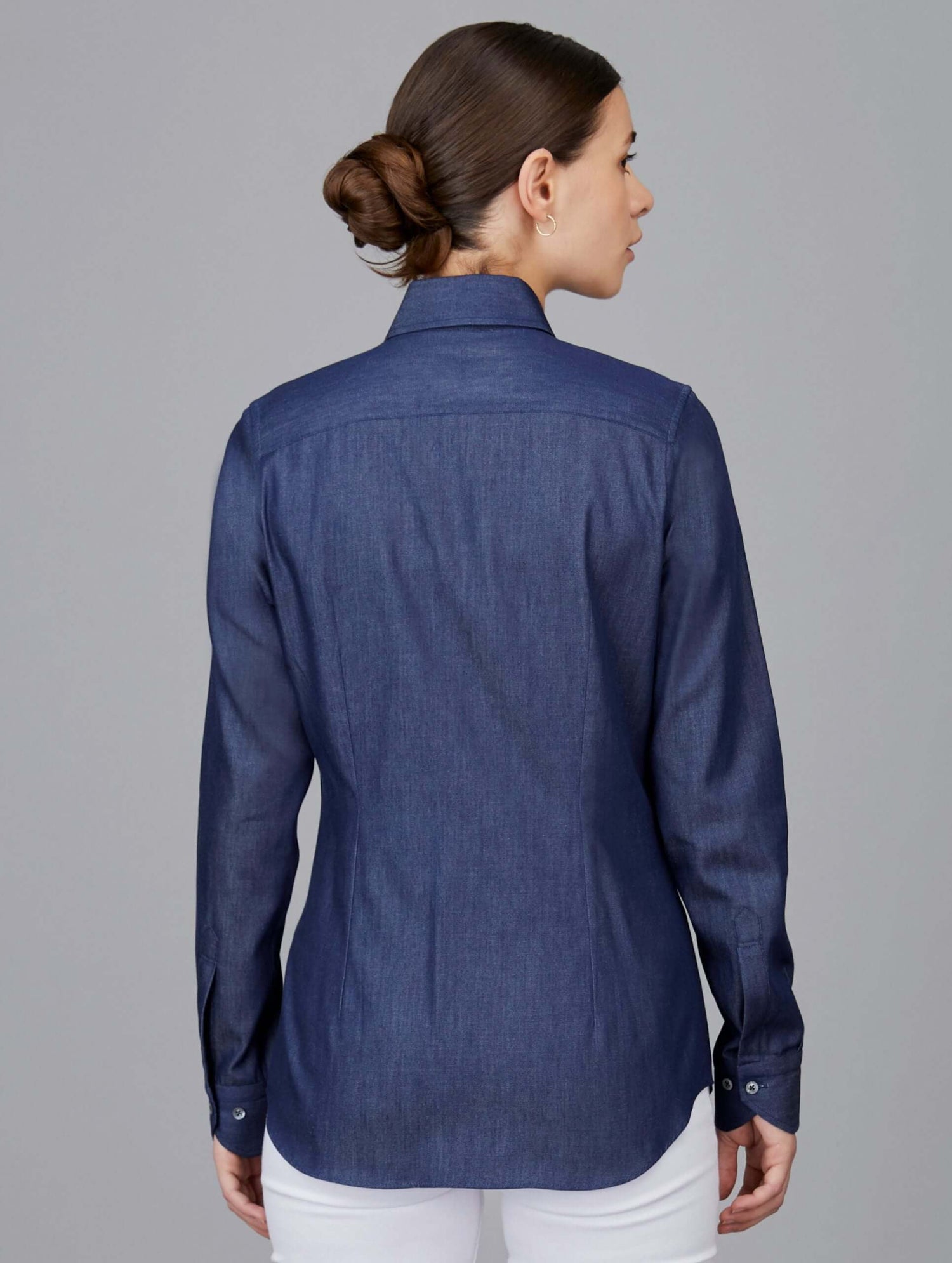 Raw Denim Formal Shirt With Pockets