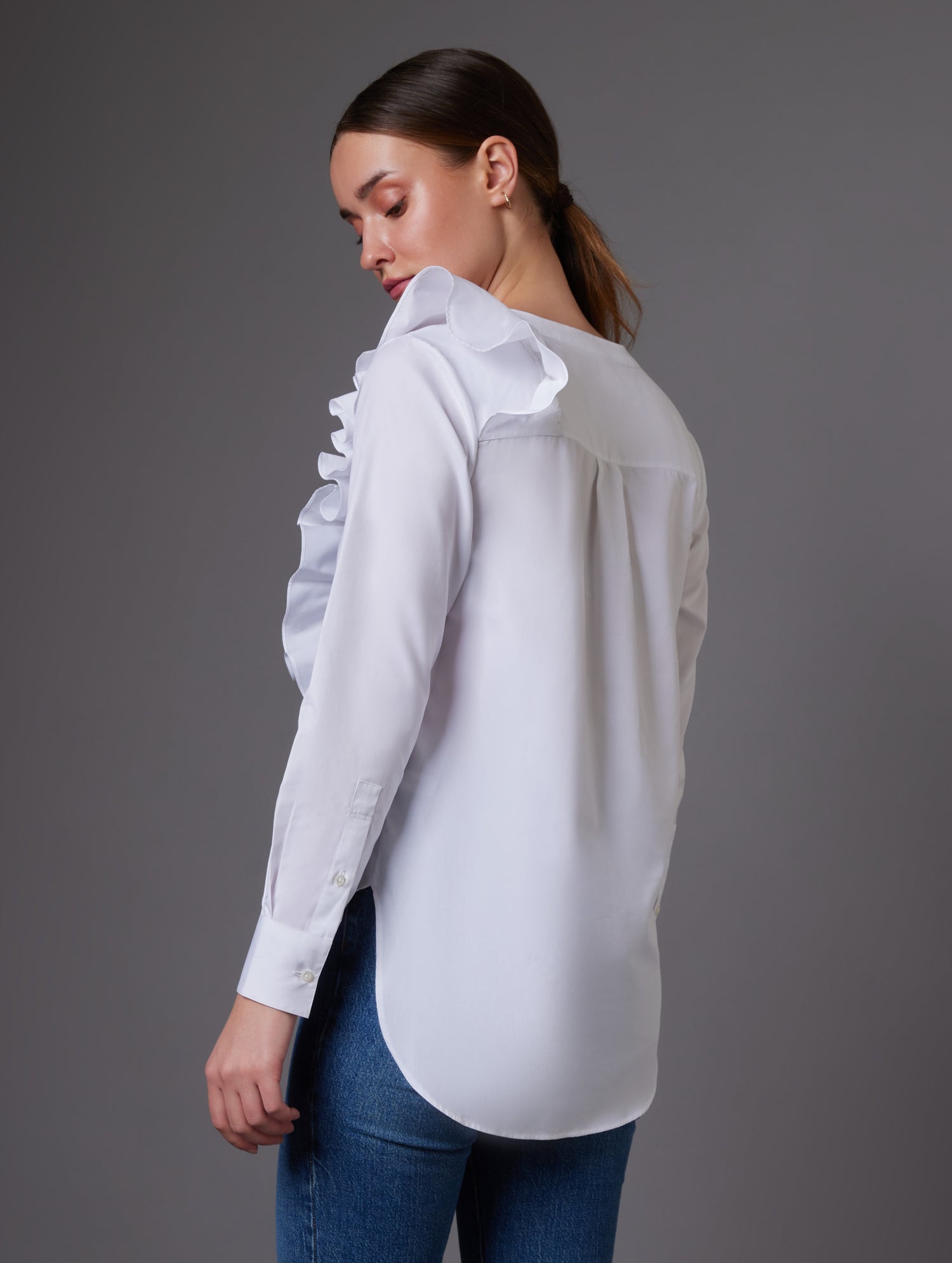 Half Front Ruffle Shirt