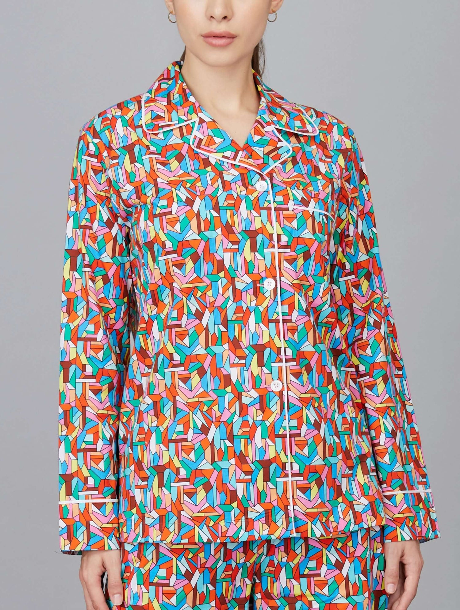 Printed Lounge Set in Geometric Print