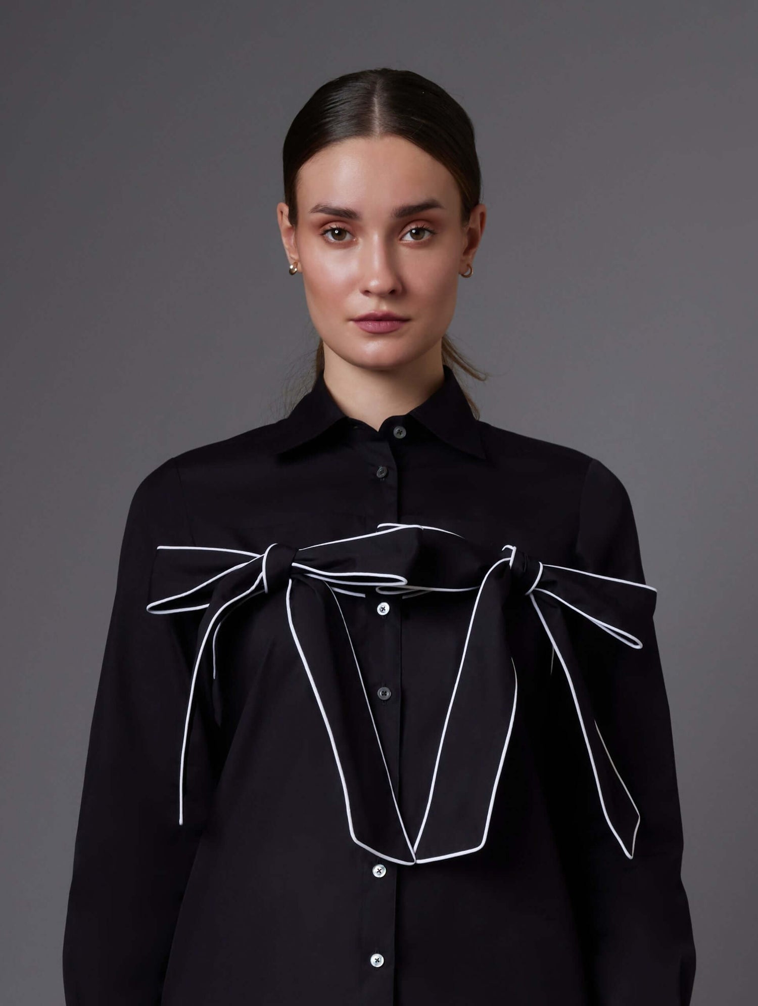 Black Double Bow Shirt