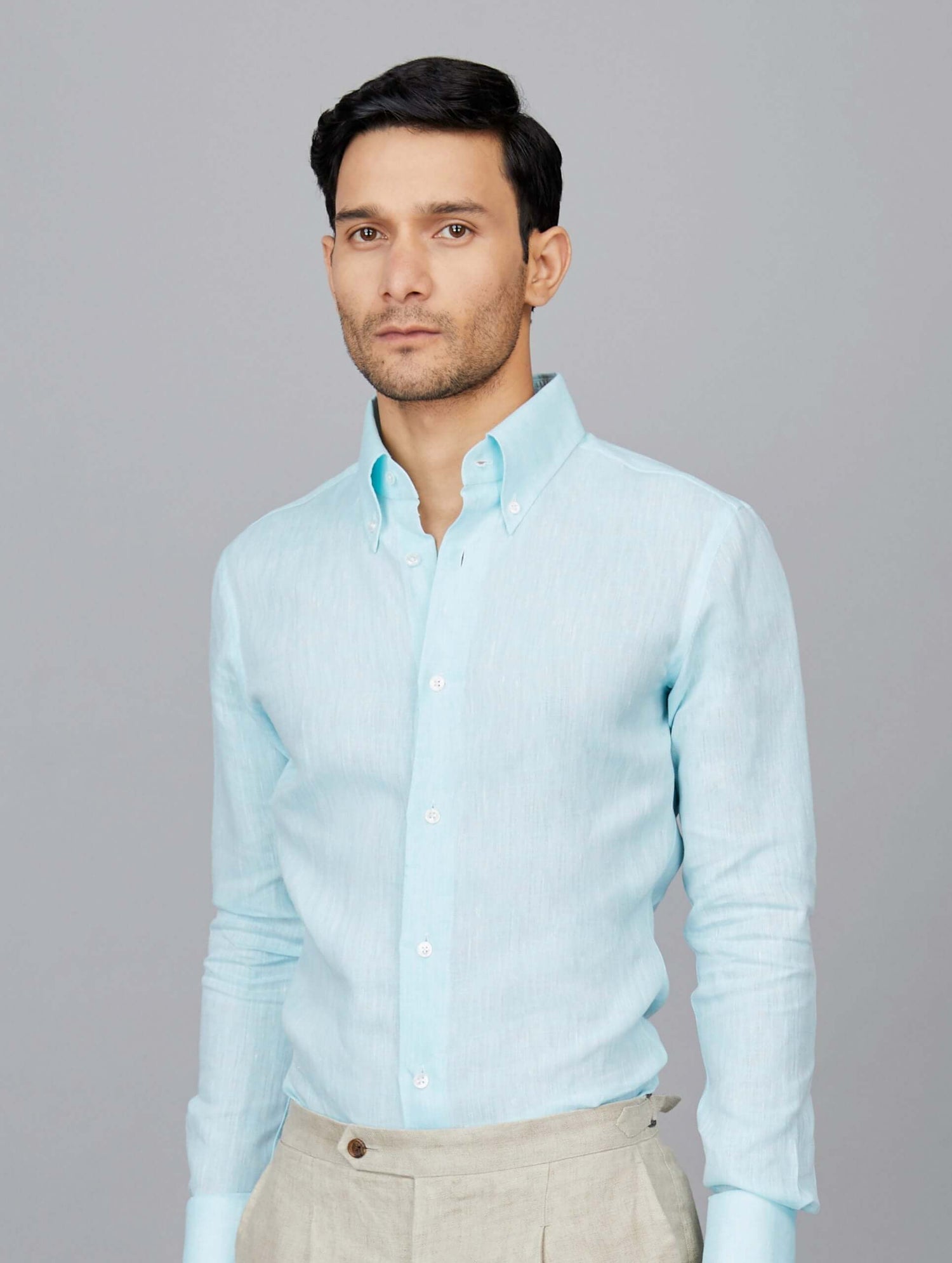 Linen Shirt in Aqua