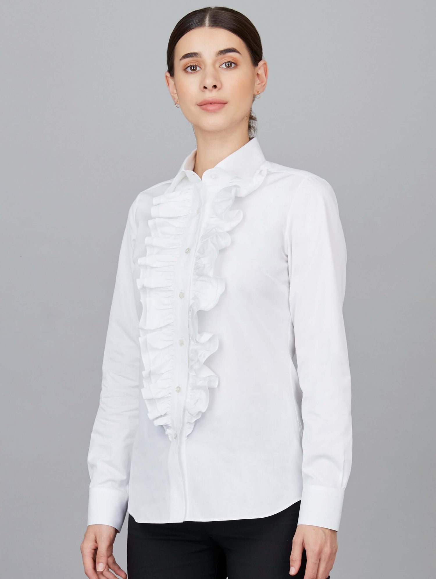 Tailored Front Ruffle Shirt