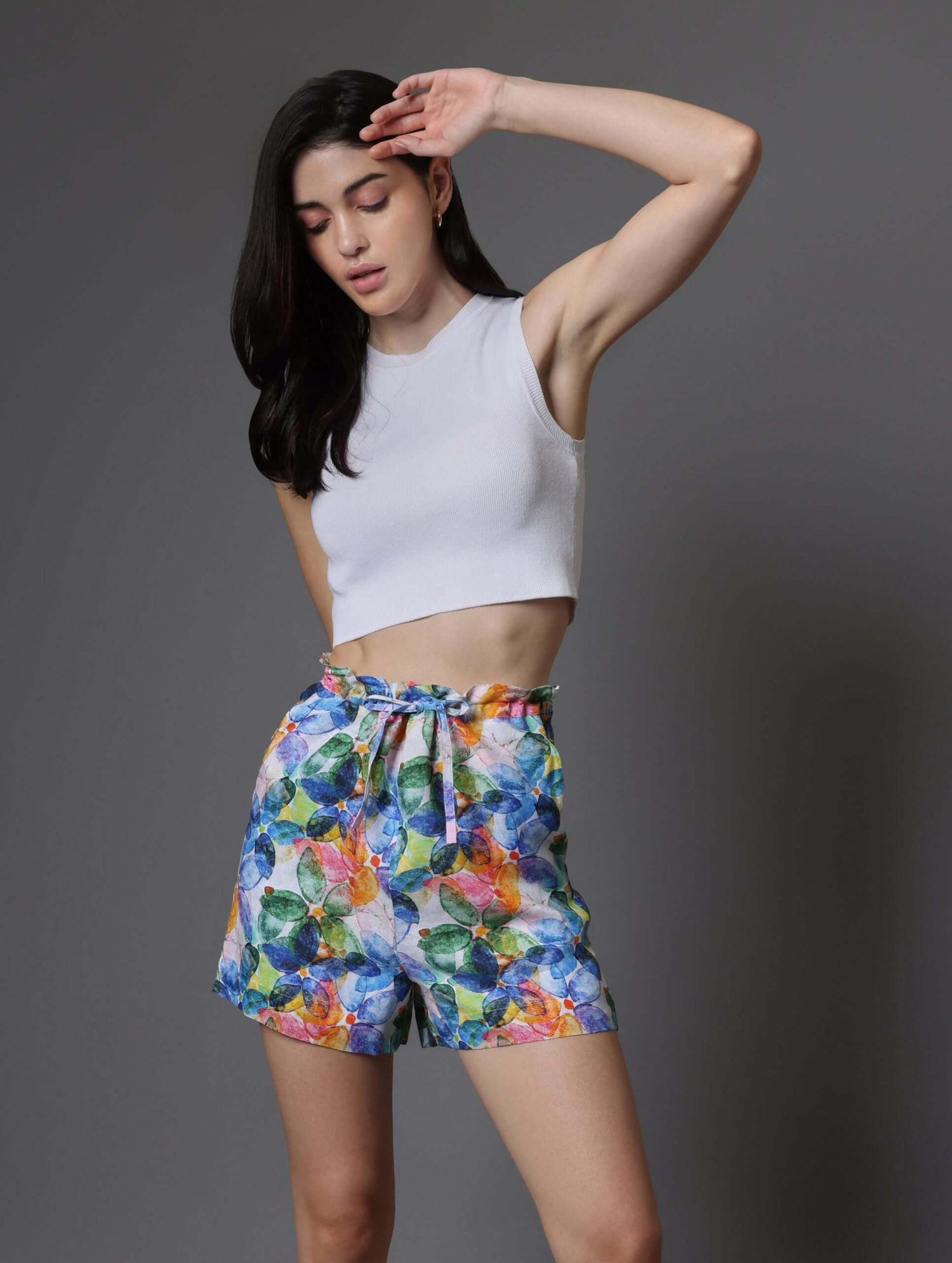 Colourful Abstract-Print Shorts