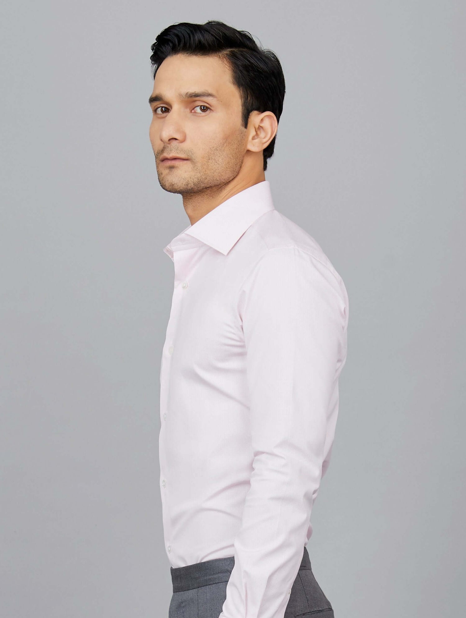 Micro-Check Cotton Poplin Shirt