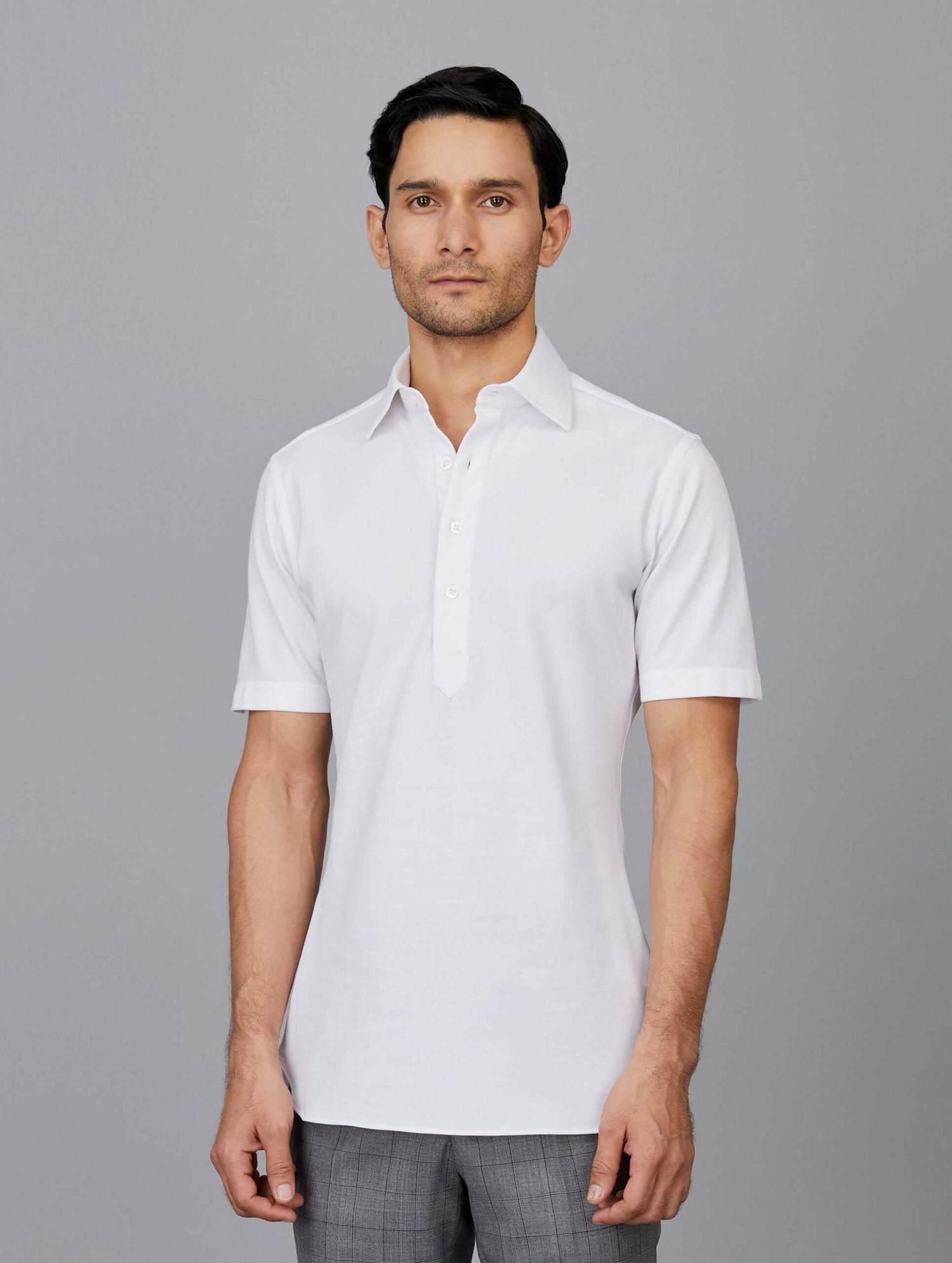 Half-Sleeve Popover Polo Shirt