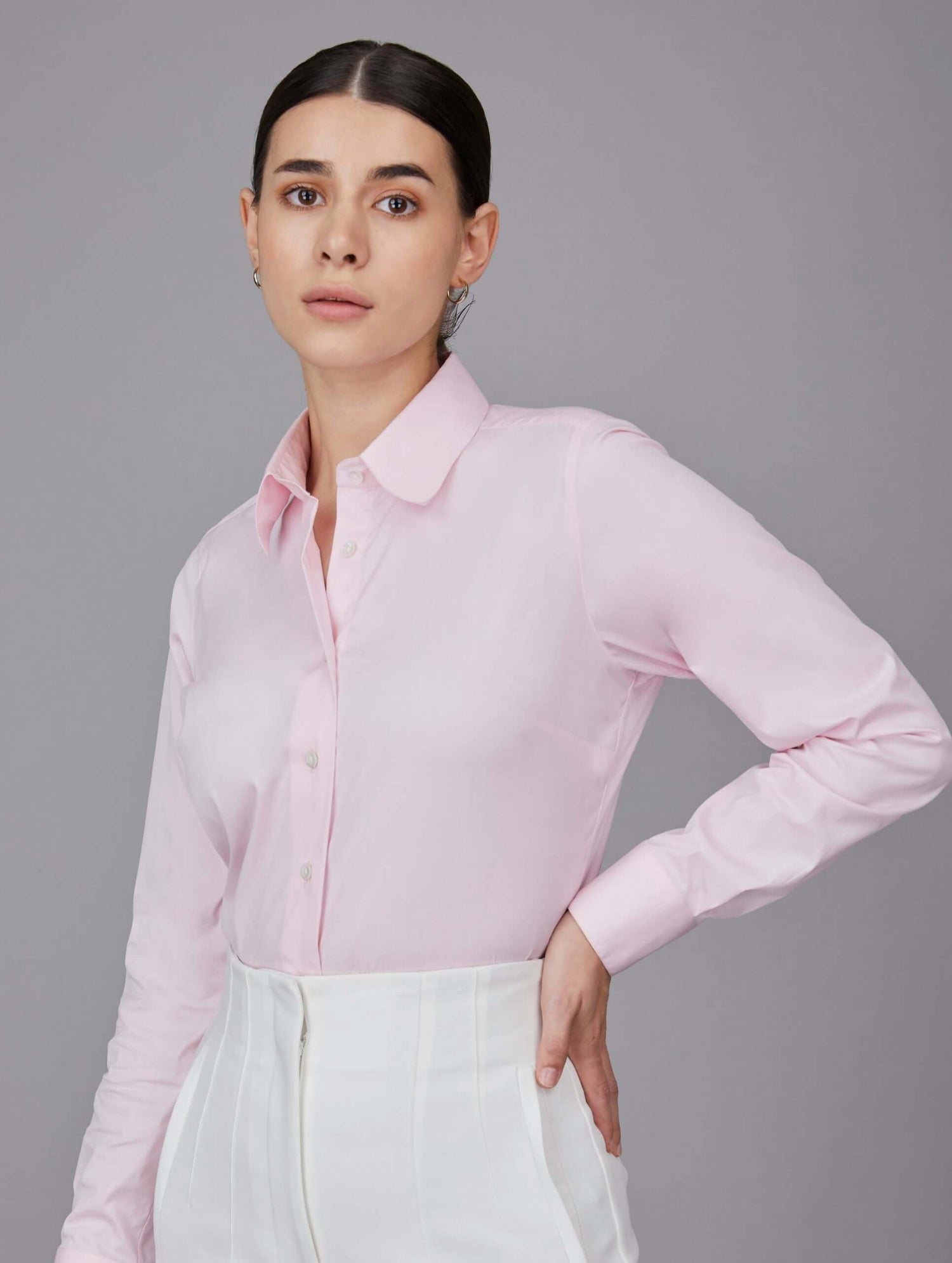 Cotton Poplin Formal Stretch Shirt