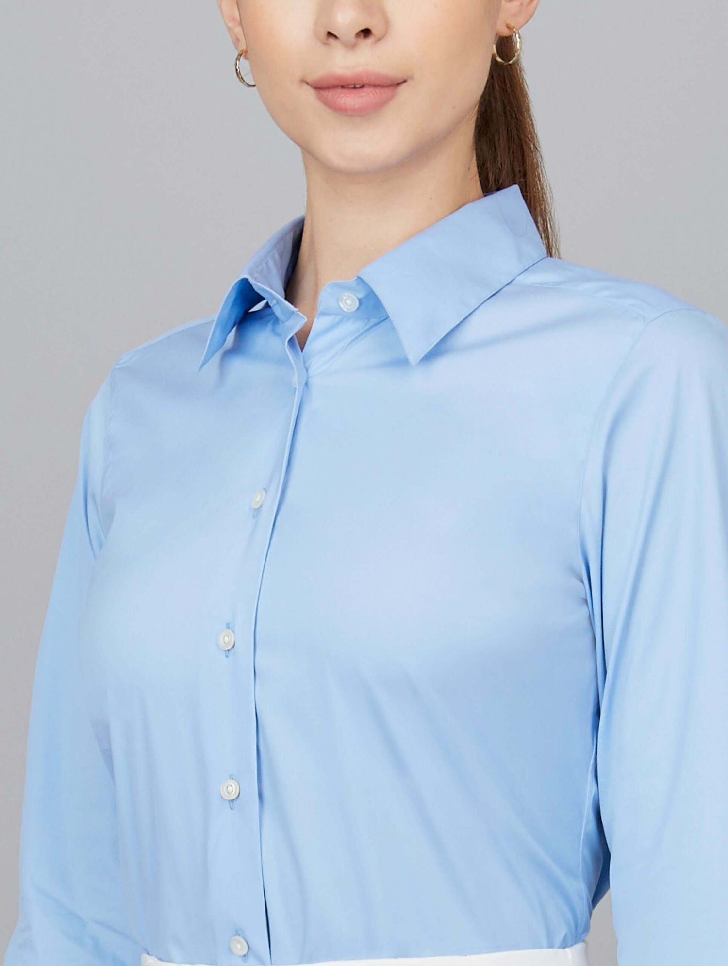 Cotton Poplin Formal Stretch Shirt