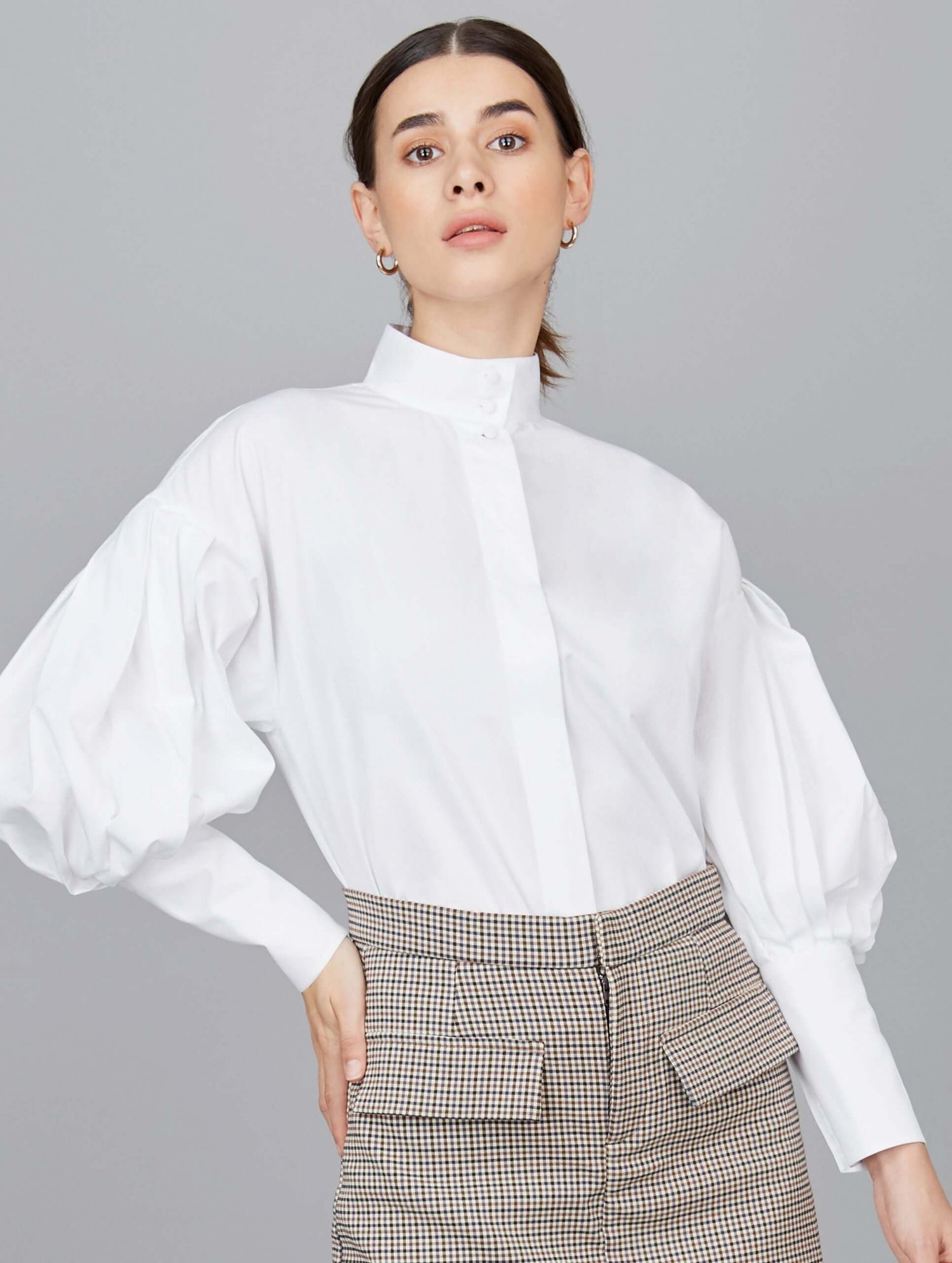 White Bishop Balloon Sleeve Shirt