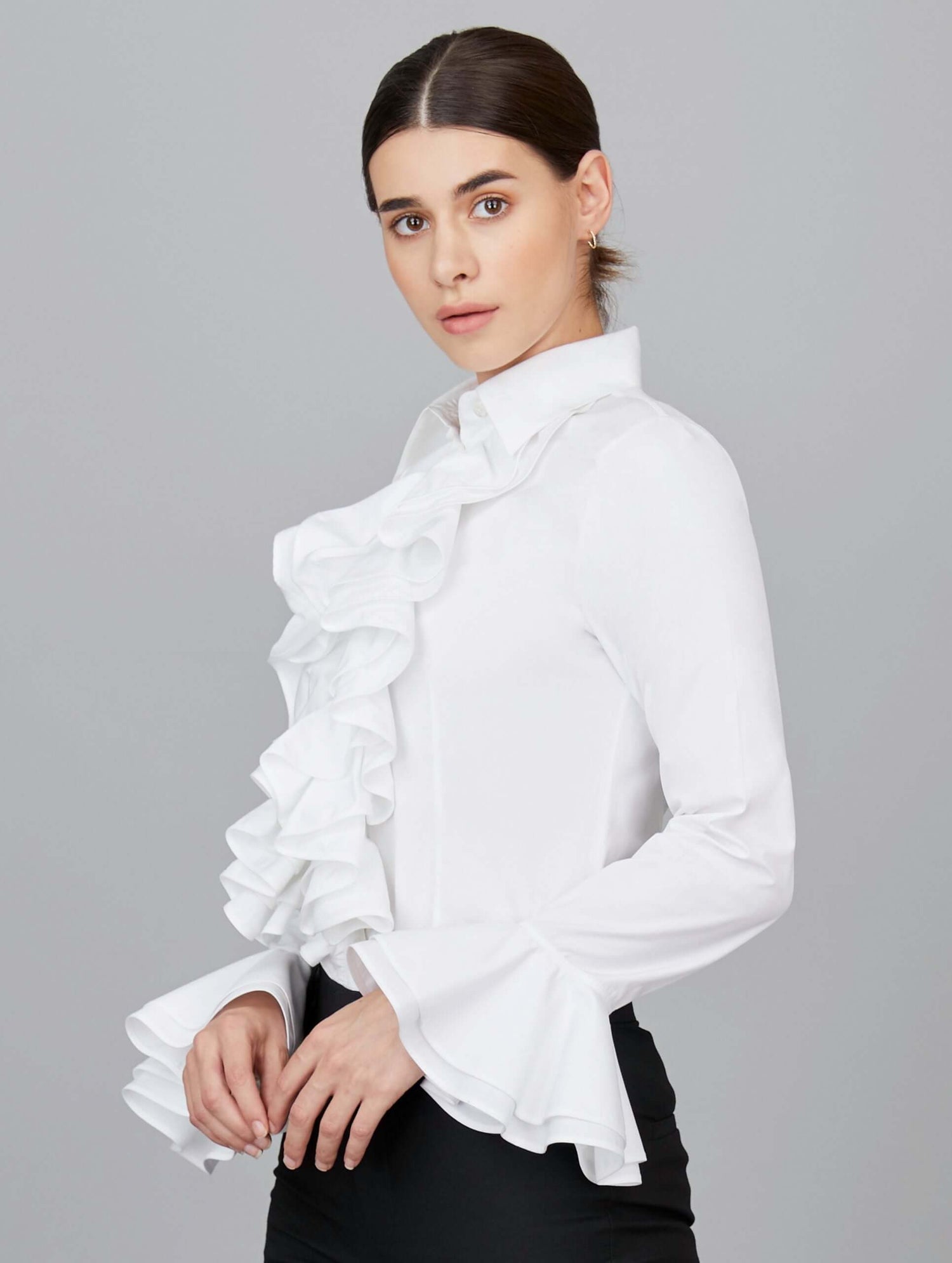 Tailored Front Ruffle Shirt