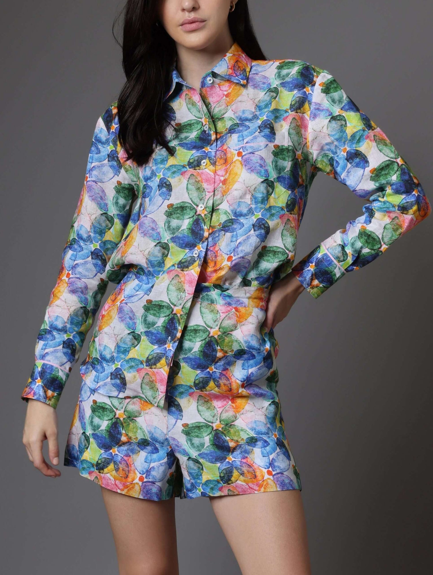 Colourful Abstract-Print Shirt