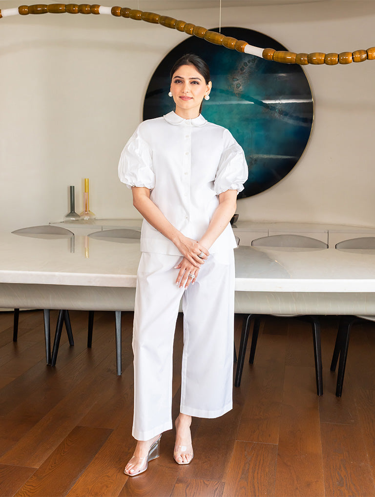 The Elegant Pearl Collar Shirt