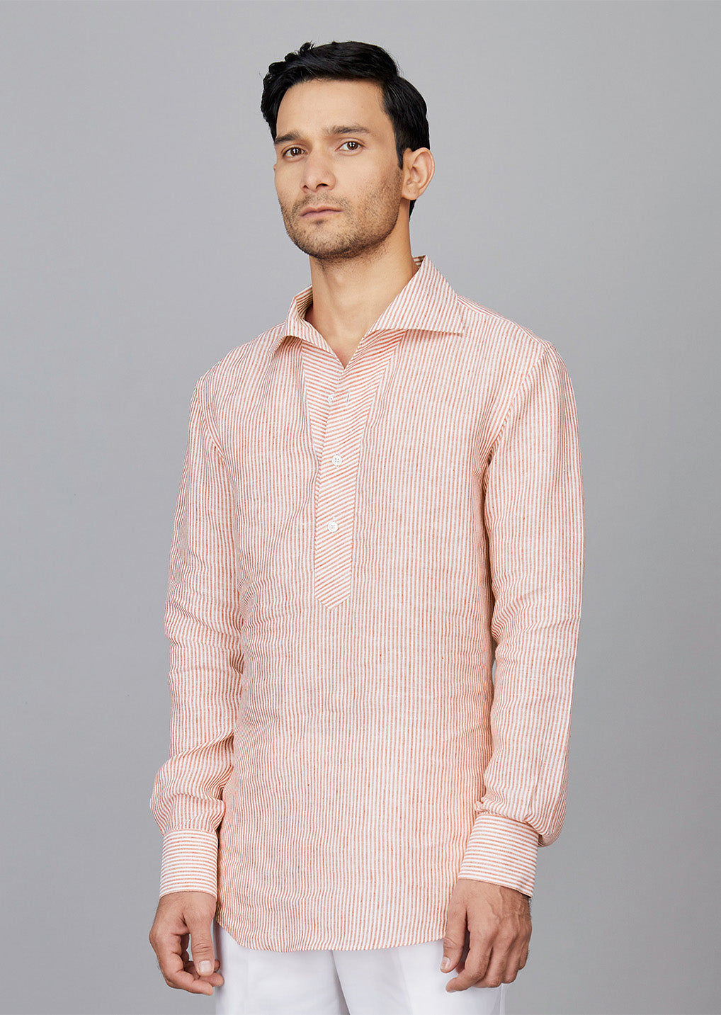 Stripe Linen Popover Shirt