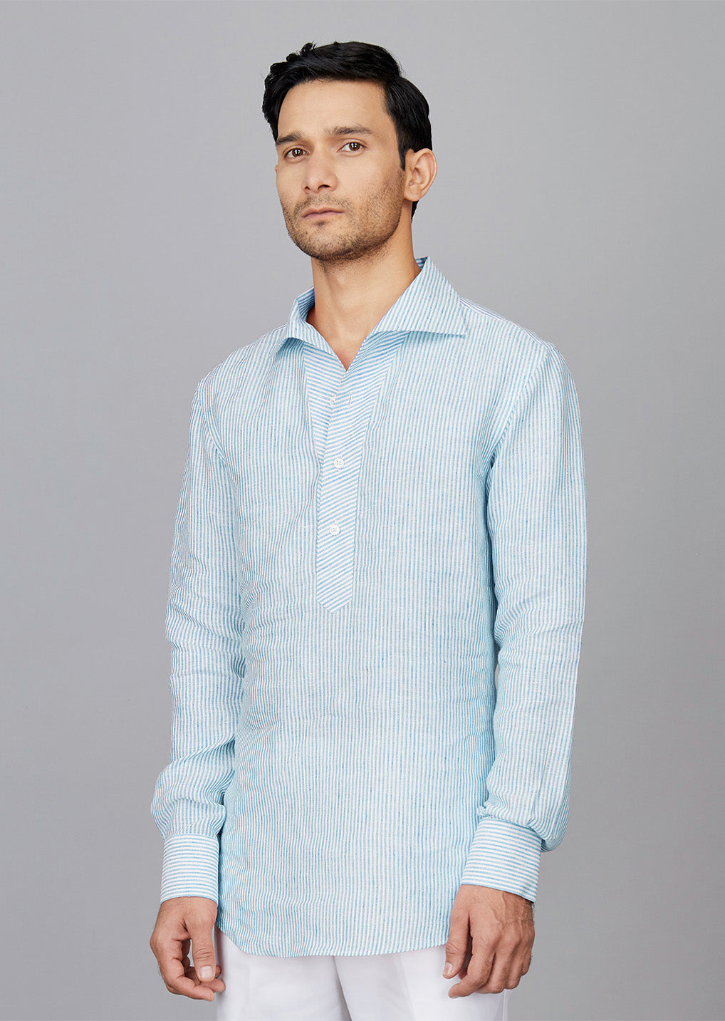Stripe Linen Popover Shirt