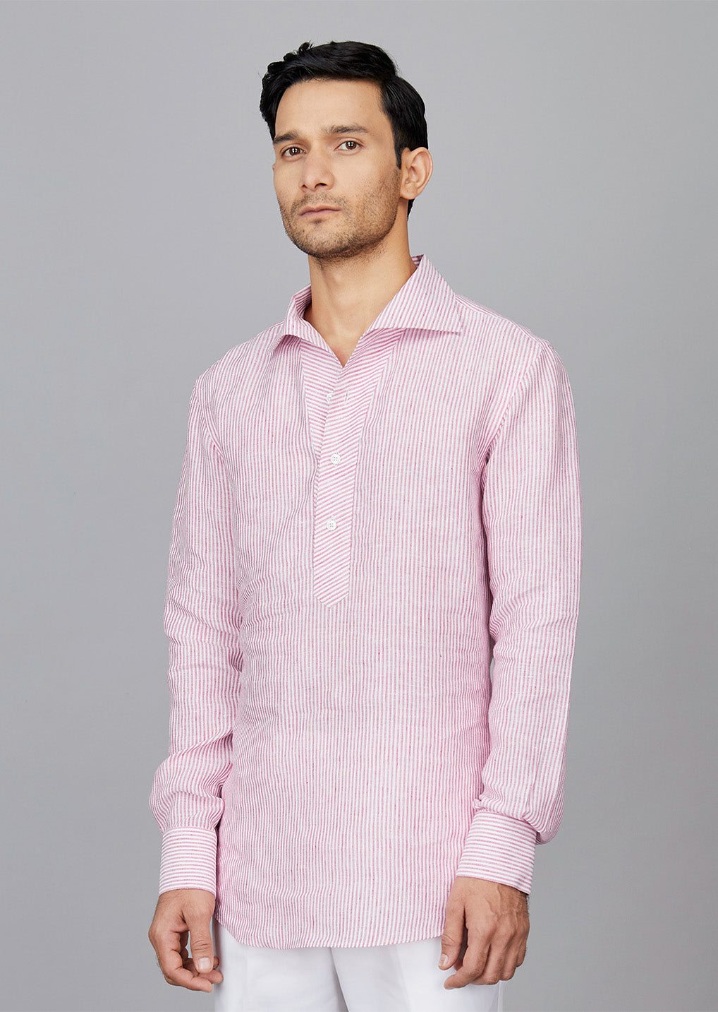 Stripe Linen Popover Shirt
