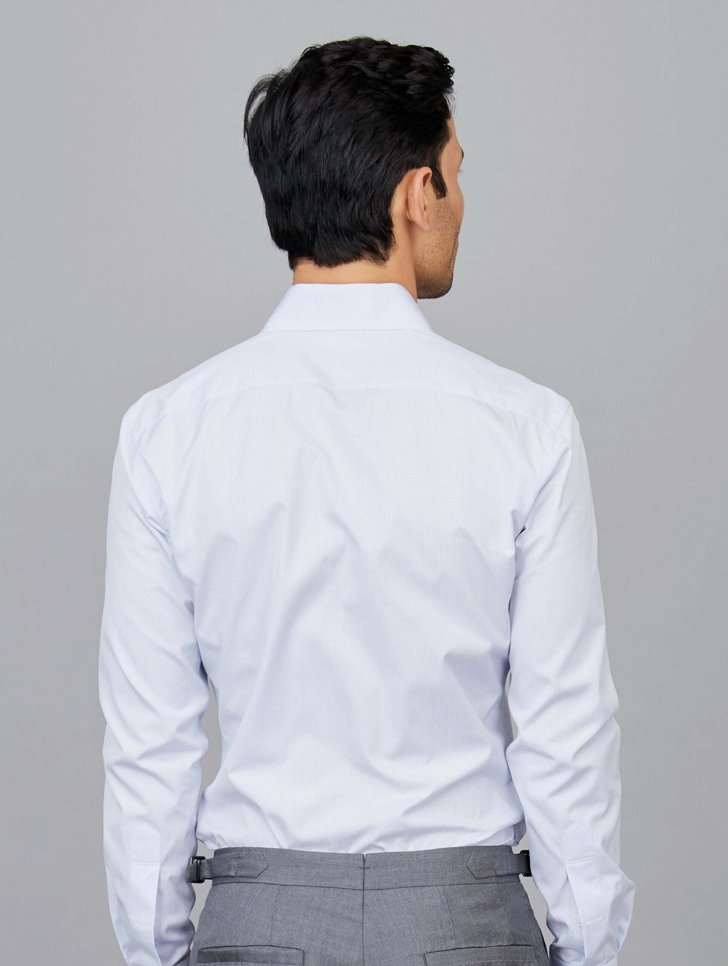 Micro-Check Cotton Poplin Shirt