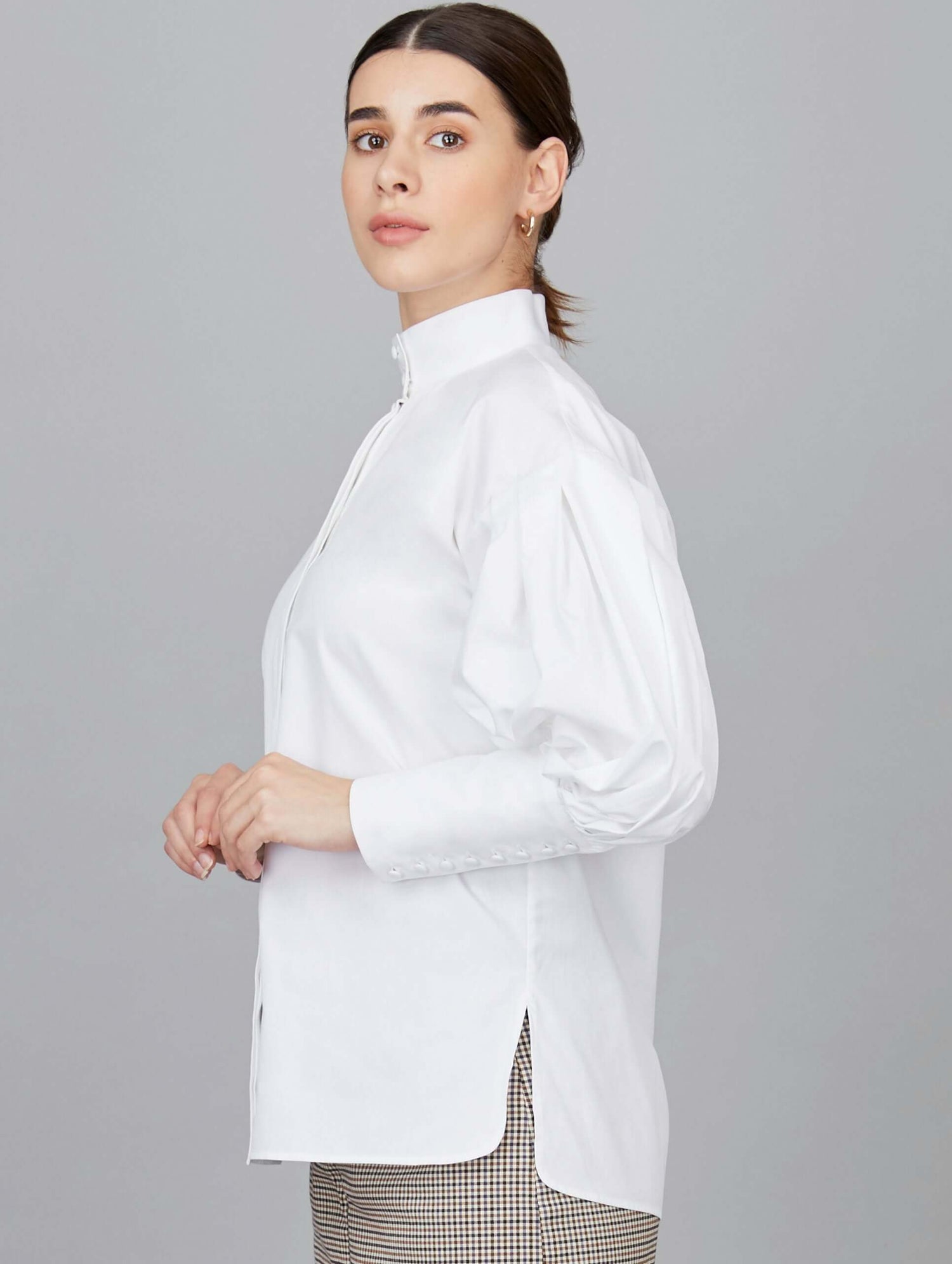 White Bishop Balloon Sleeve Shirt