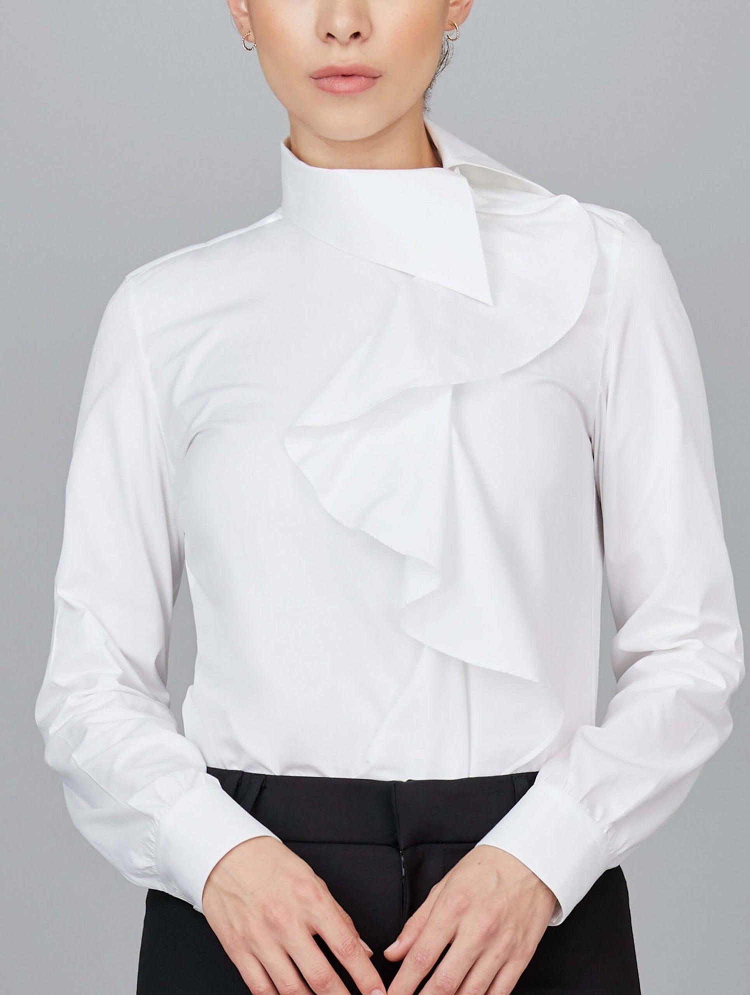 Tailored Side Ruffle Shirt