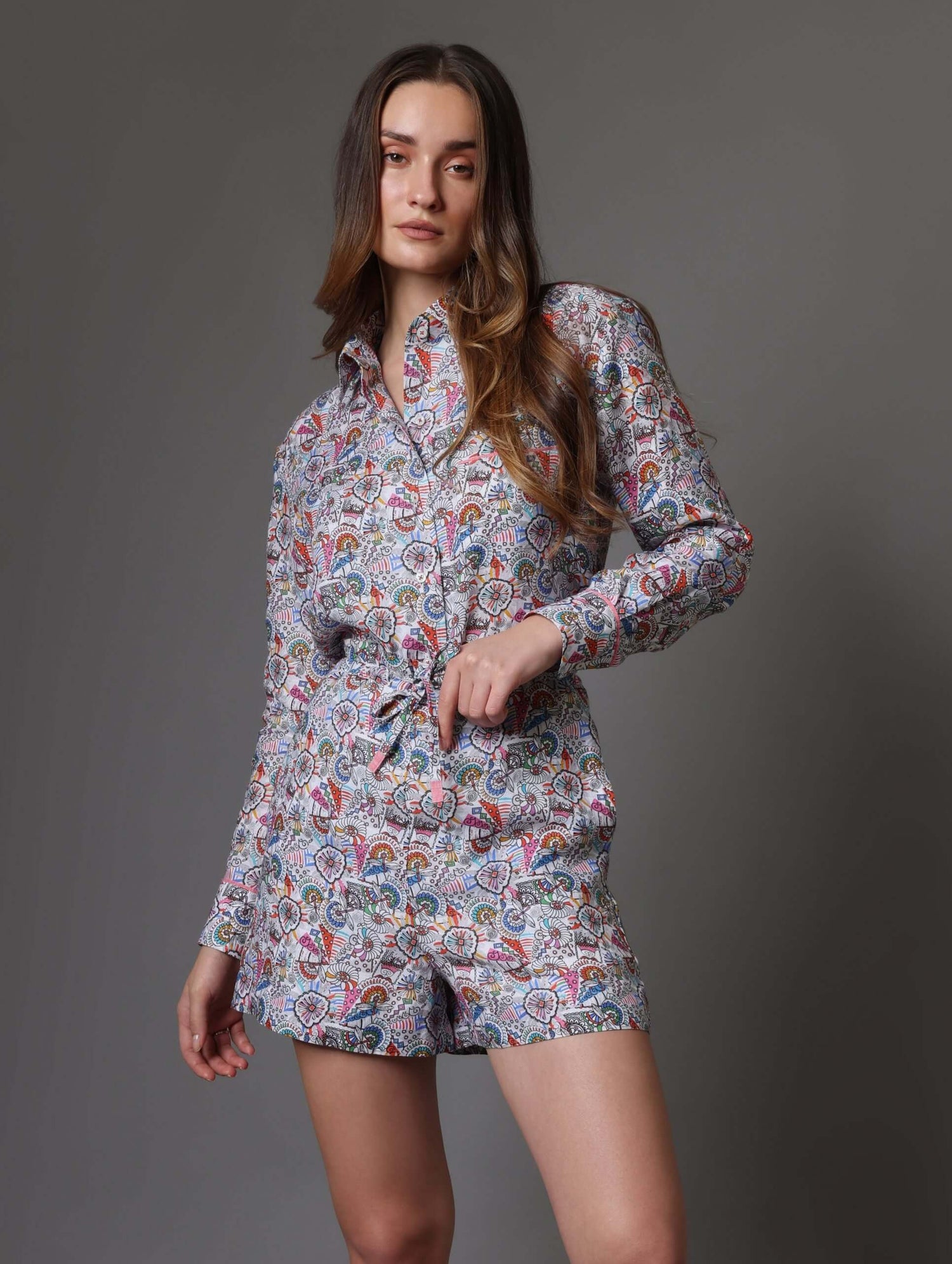 Floral Geometric Print Shirt