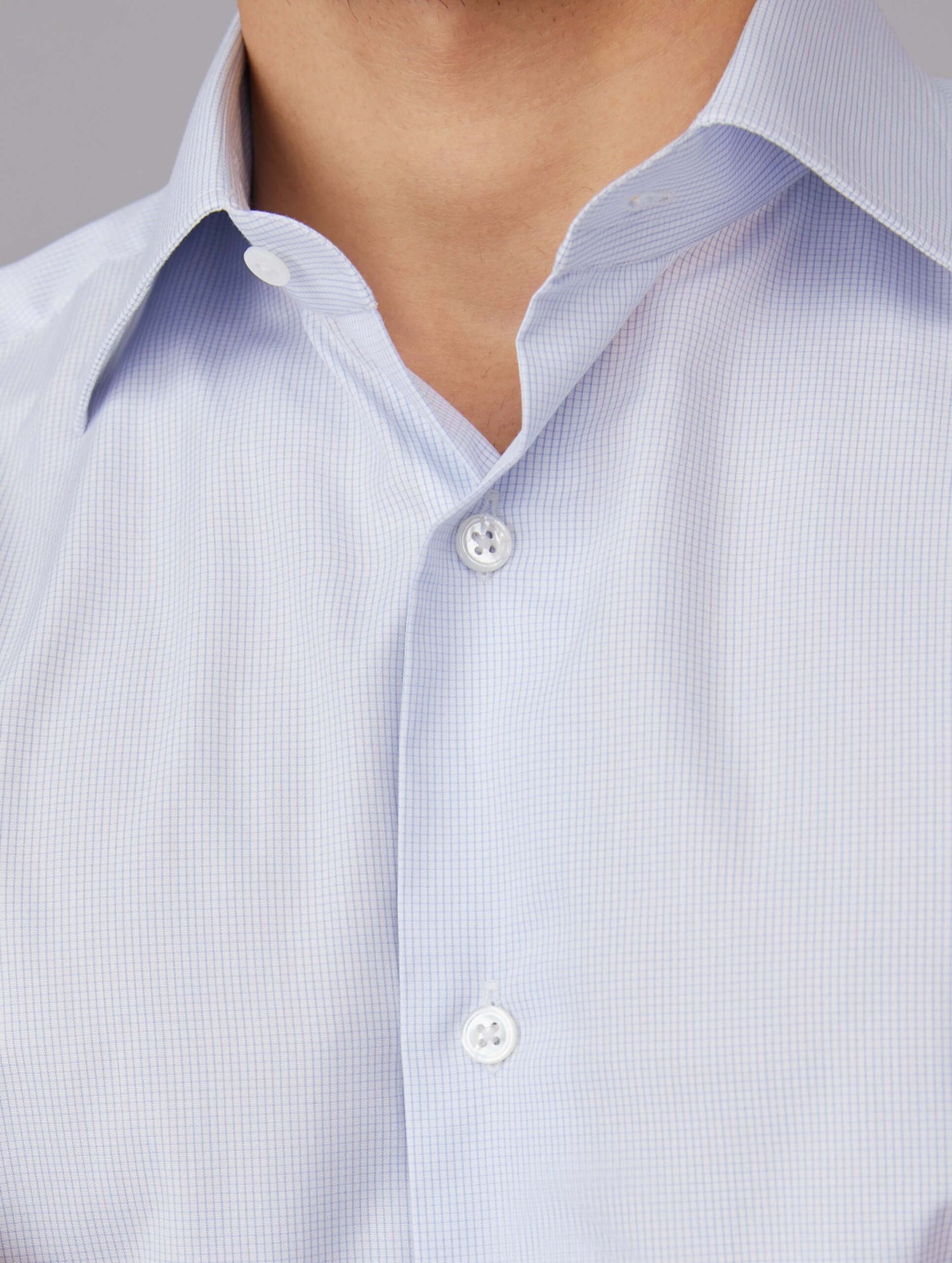 Micro-Check Cotton Poplin Shirt