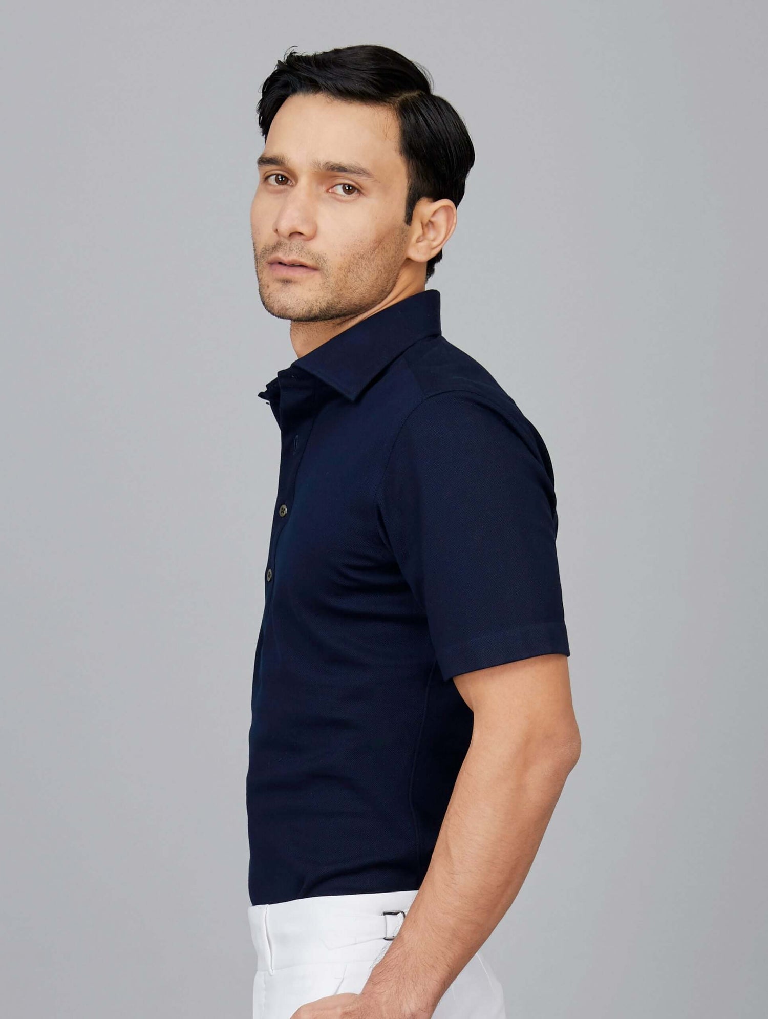 Half-Sleeve Popover Polo Shirt