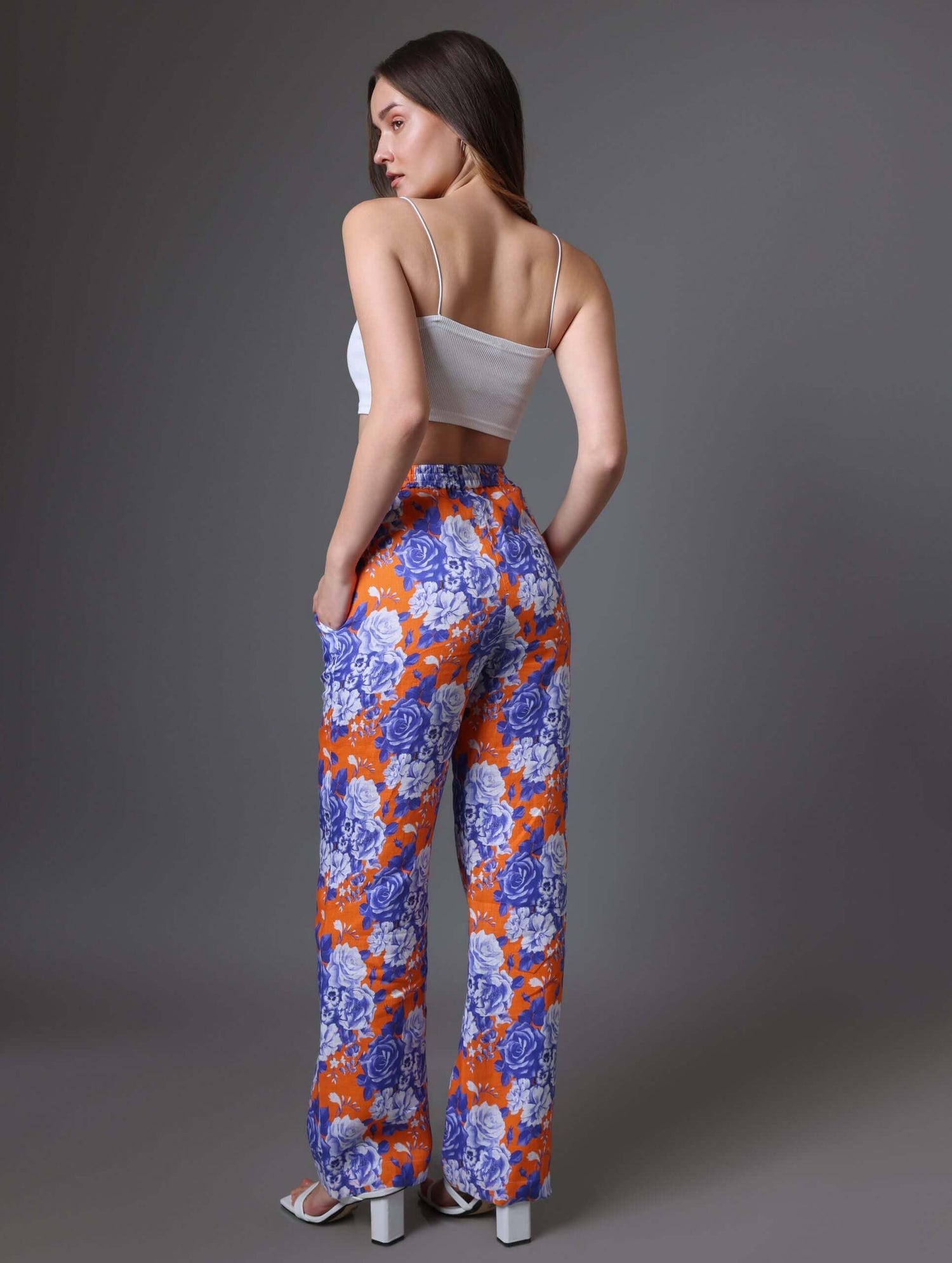 Orange &  Blue Floral Pants