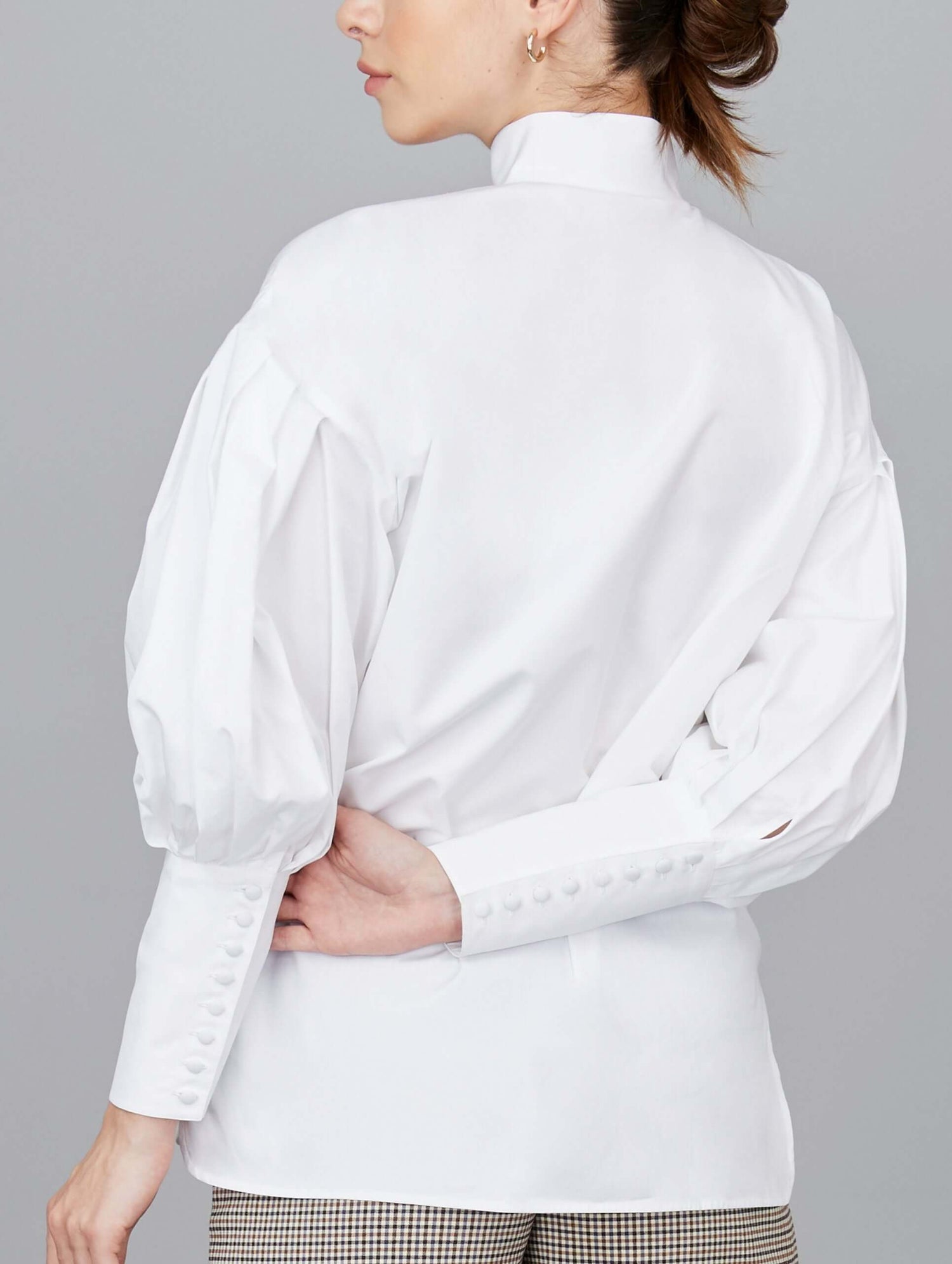 White Bishop Balloon Sleeve Shirt