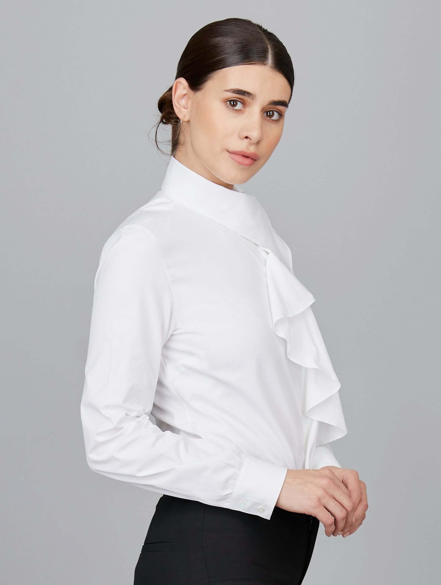 Tailored Side Ruffle Shirt