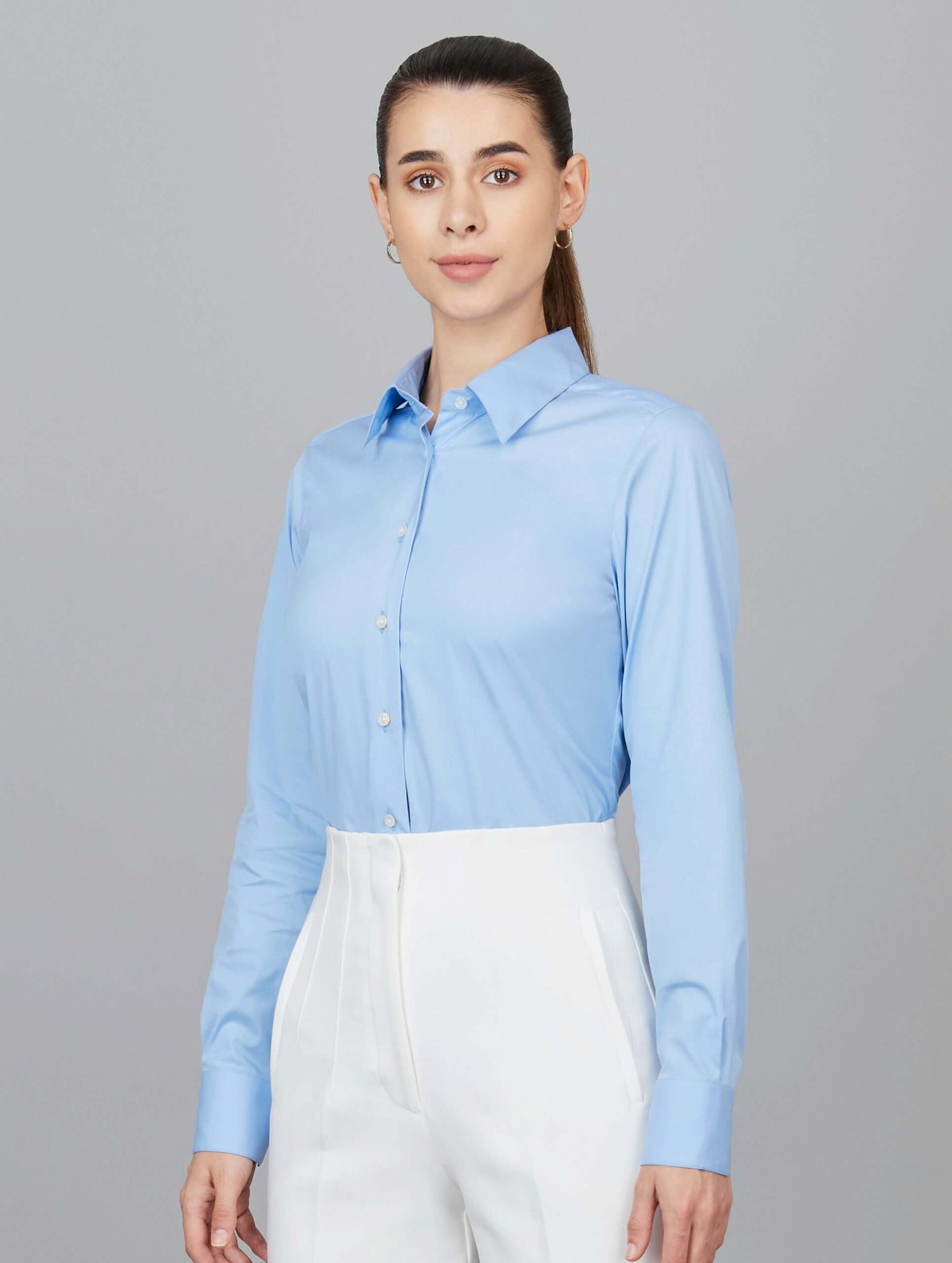 Cotton Poplin Formal Stretch Shirt