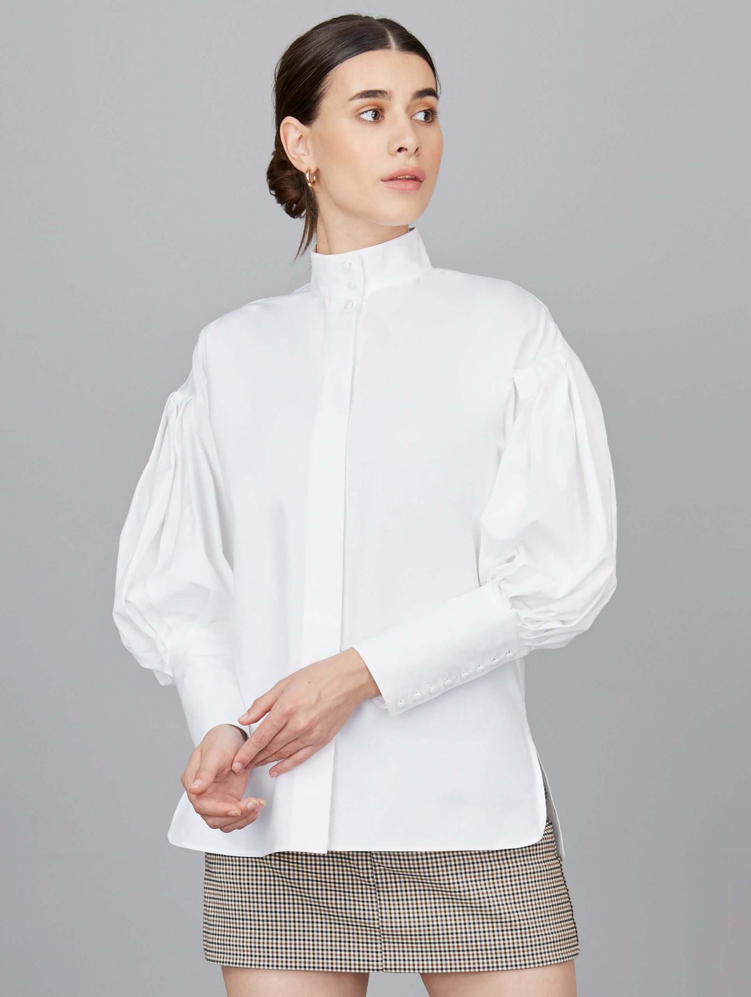 White Bishop Balloon Sleeve Shirt