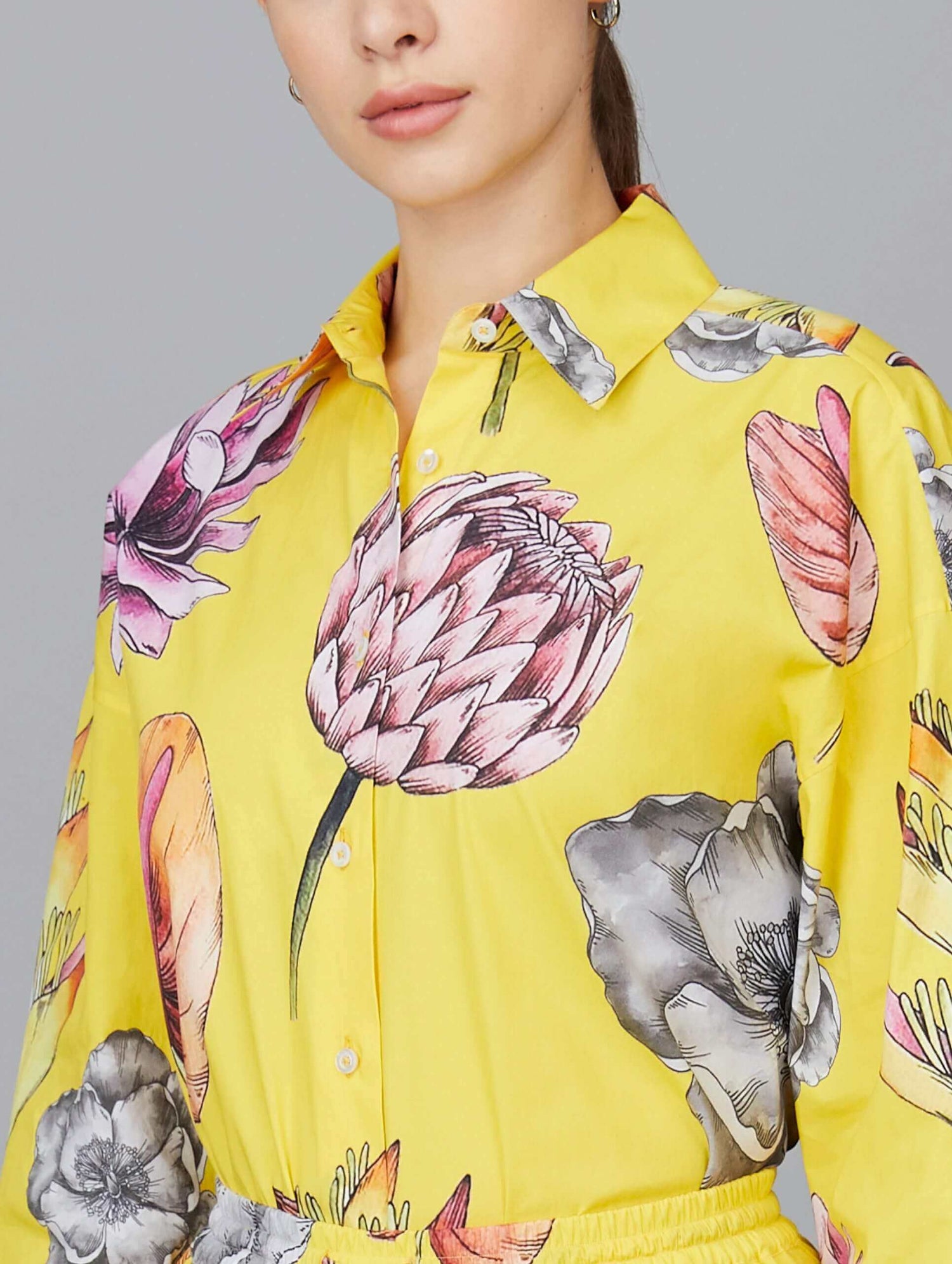 Oversized Yellow Floral Shirt