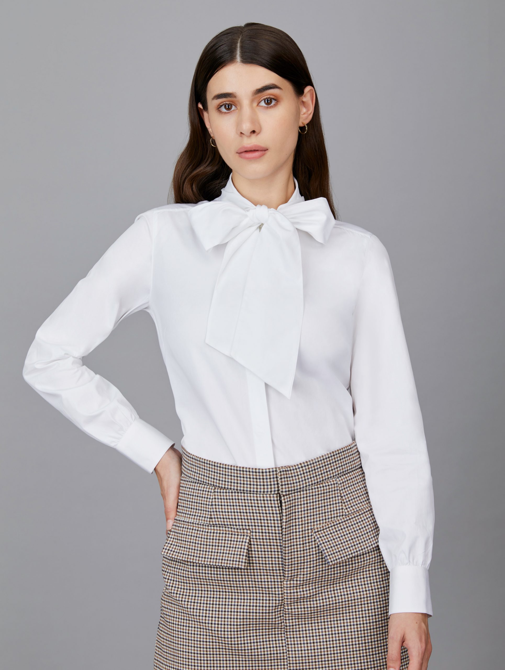 Small Bow Shirt in White