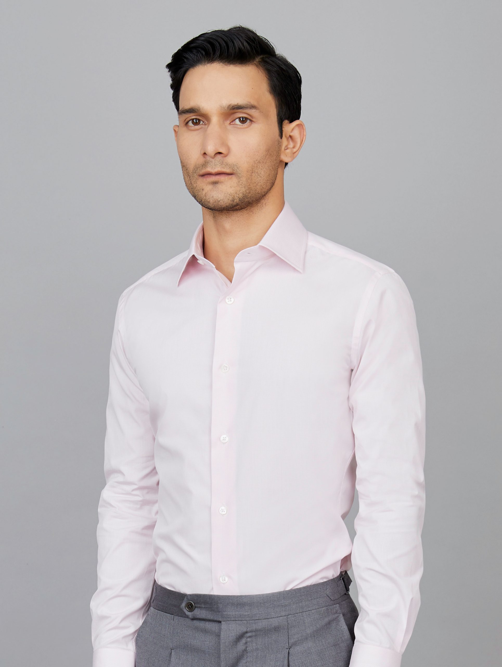 Cotton Poplin Shirt in Pale Pink