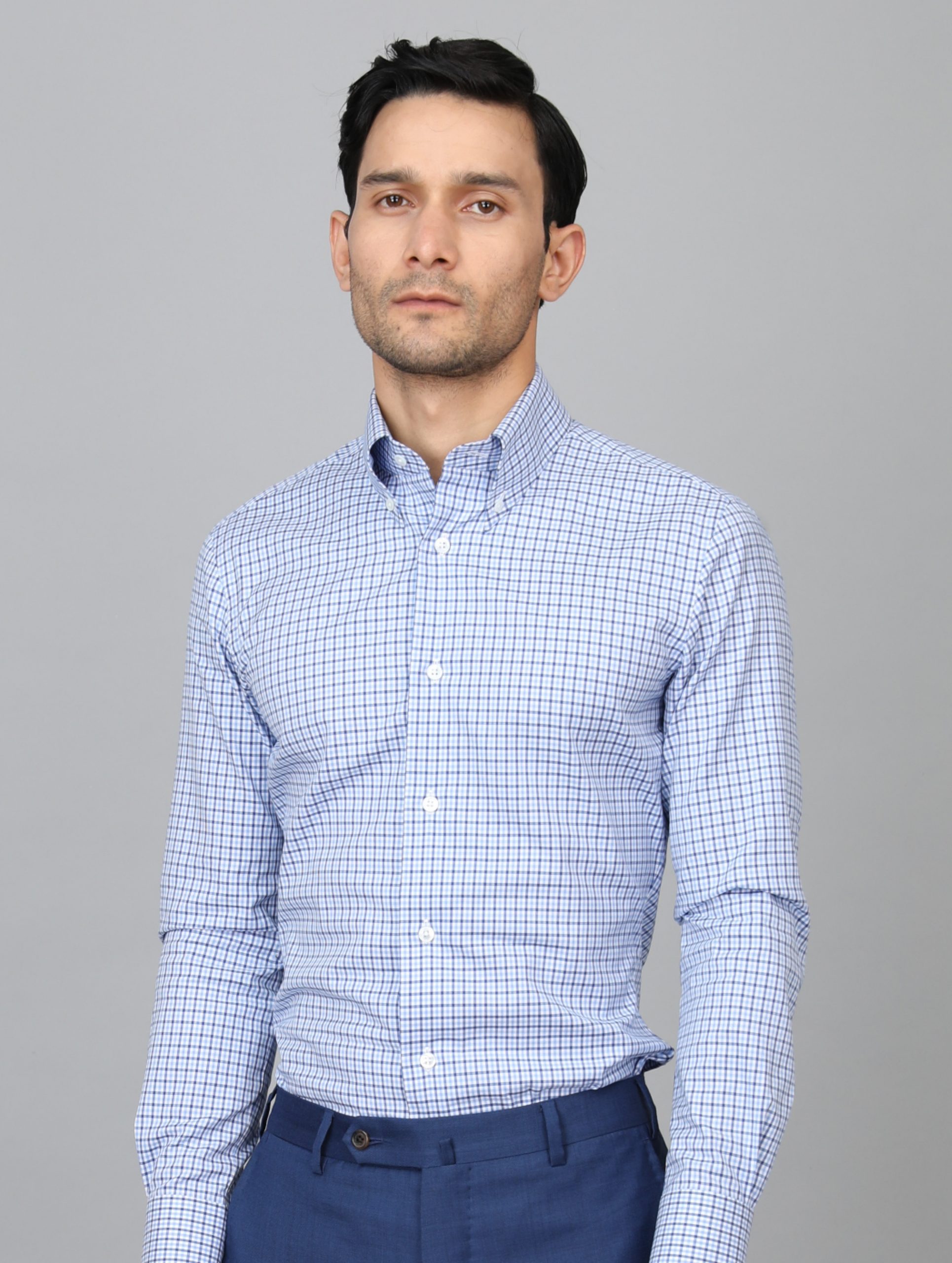 Check Oxford Cloth Button-Down (OCBD) Shirt in Blue White