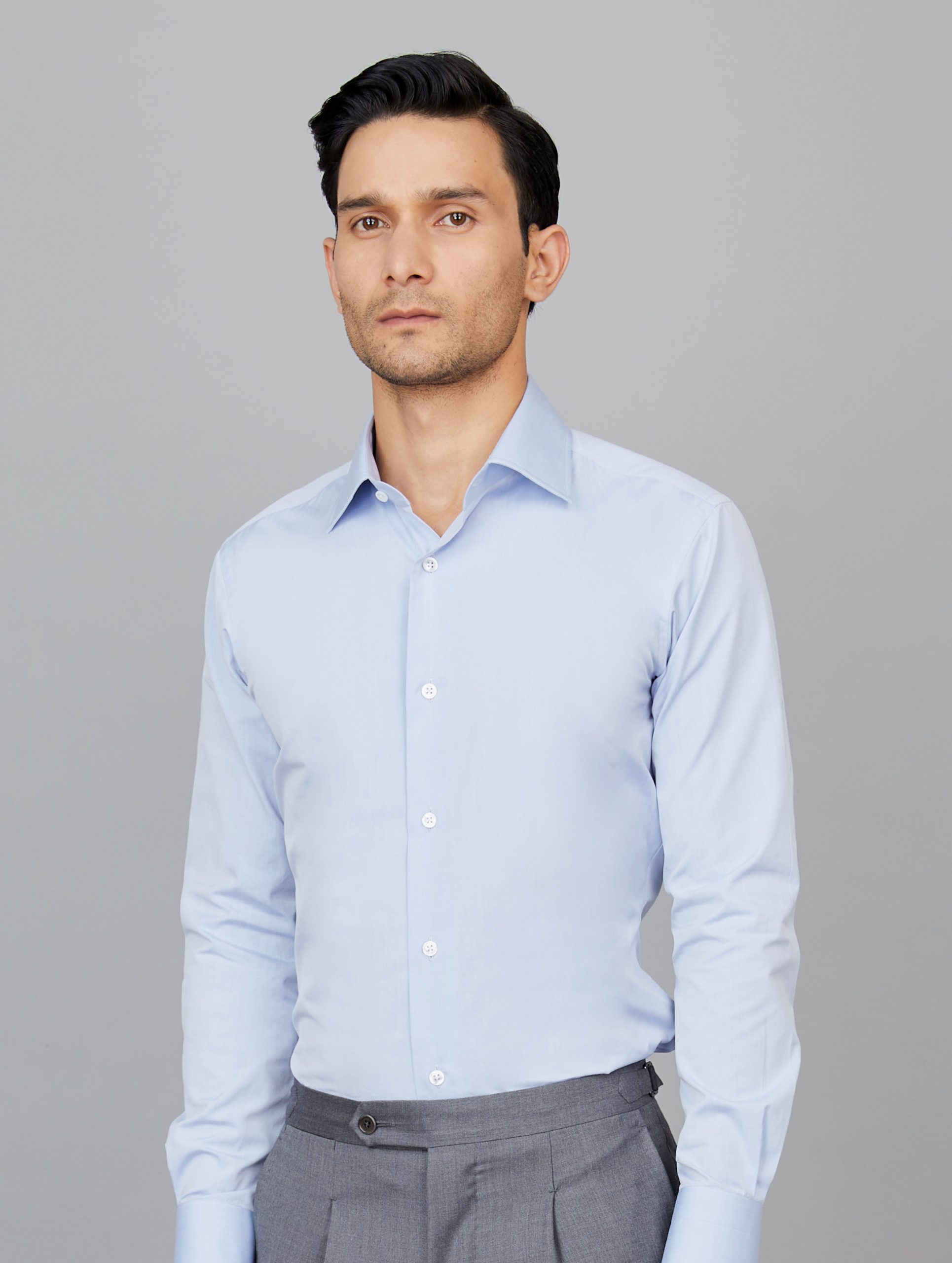 mens luxury shirts in blue - Camessi Collection