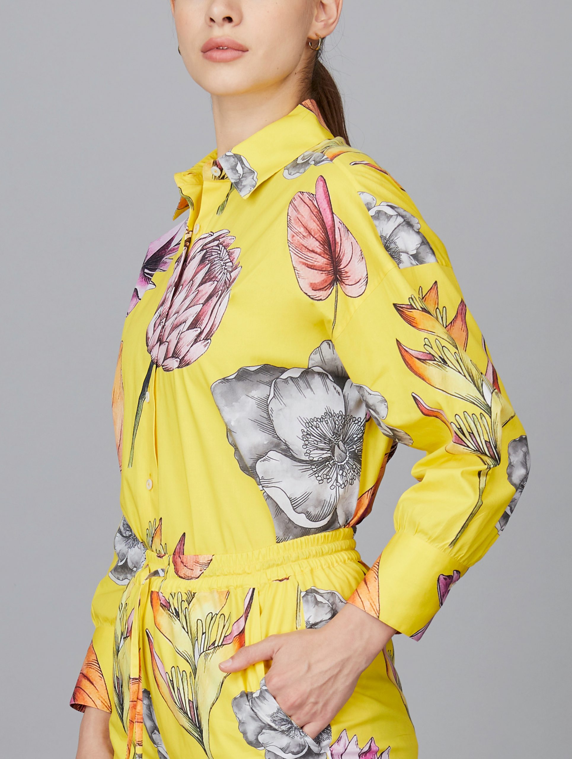 Oversized Yellow Floral Shirt